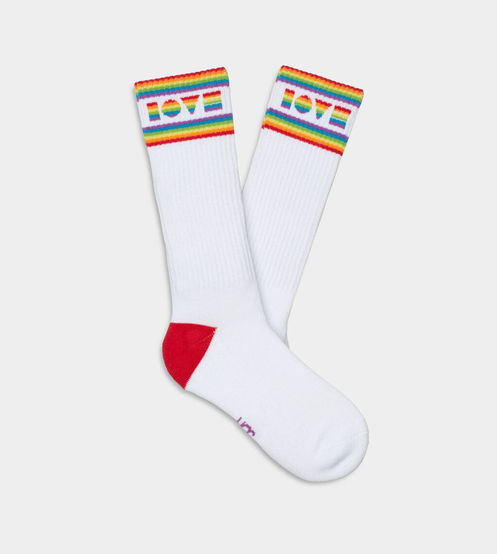 Ugg Sock Mens - Ugg Pride Rib White - 537QTLNJB